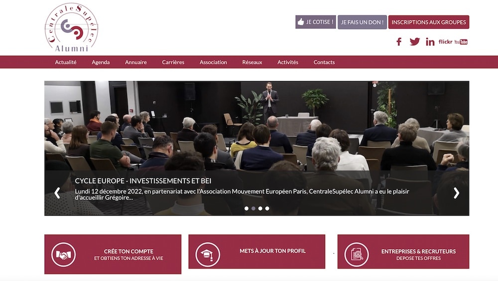 site web Centrale Supelec Alumni